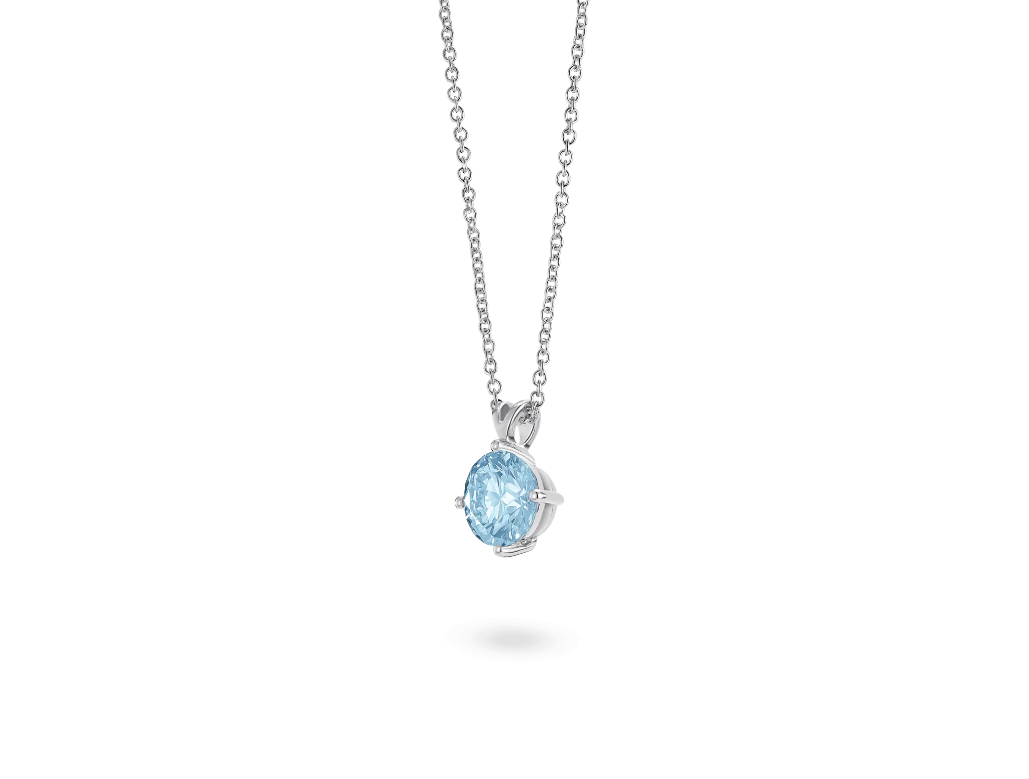 Lab-Grown Diamond 1ct. Round Brilliant Solitaire Pendant | Blue