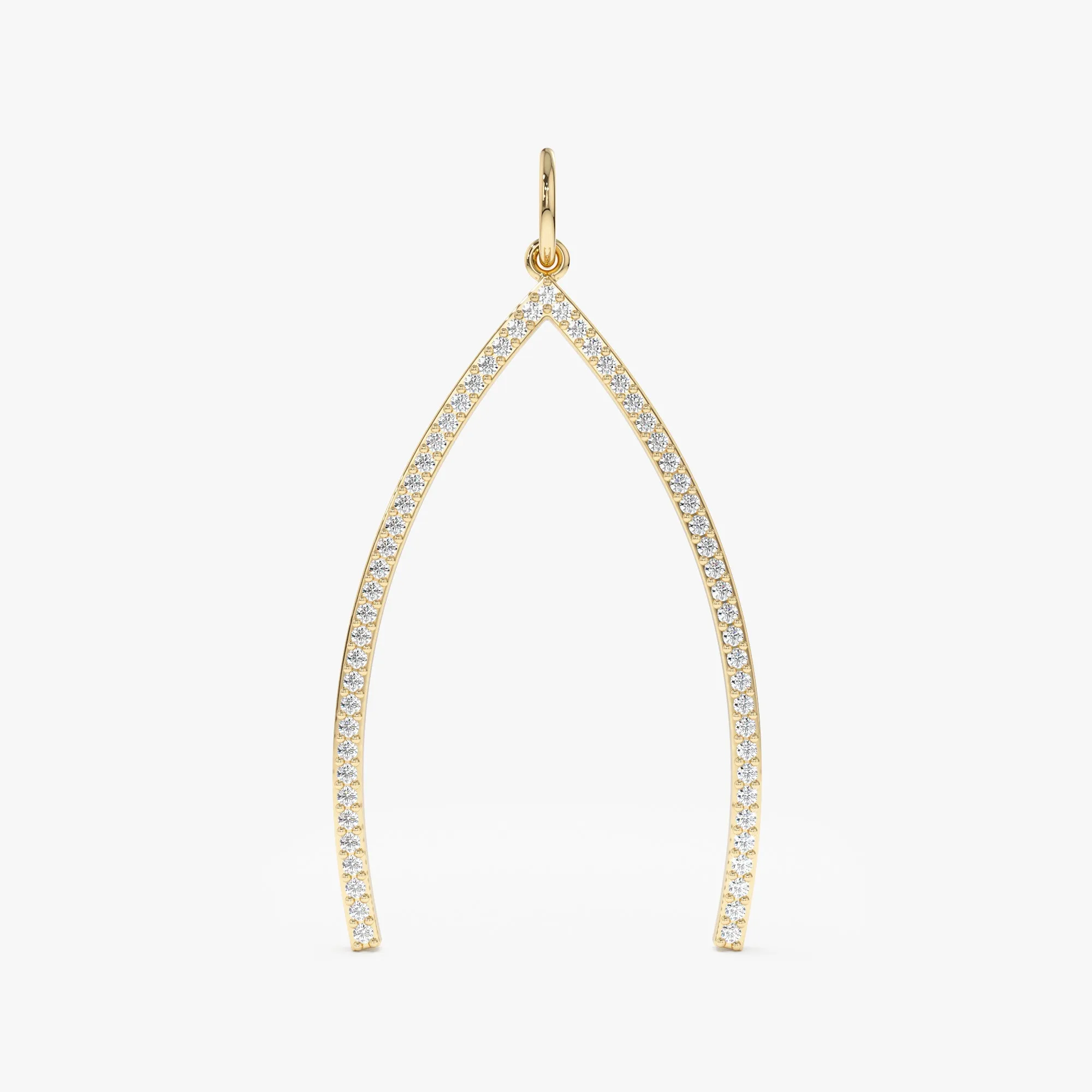 Large Diamond Wishbone Charm, Luckiest