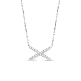 LARGE X-SHAPED CROSS DIAMOND NECKLACE