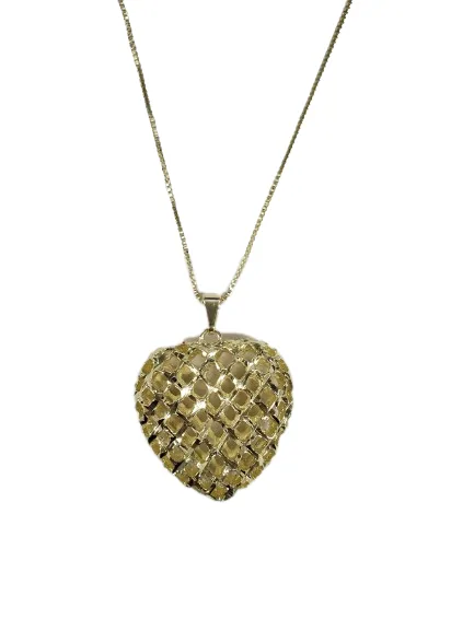 Lattice Heart Charm Necklace