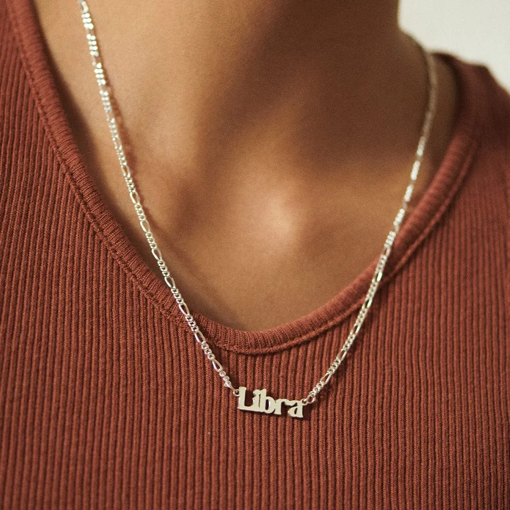 Libra Zodiac Necklace Sterling Silver