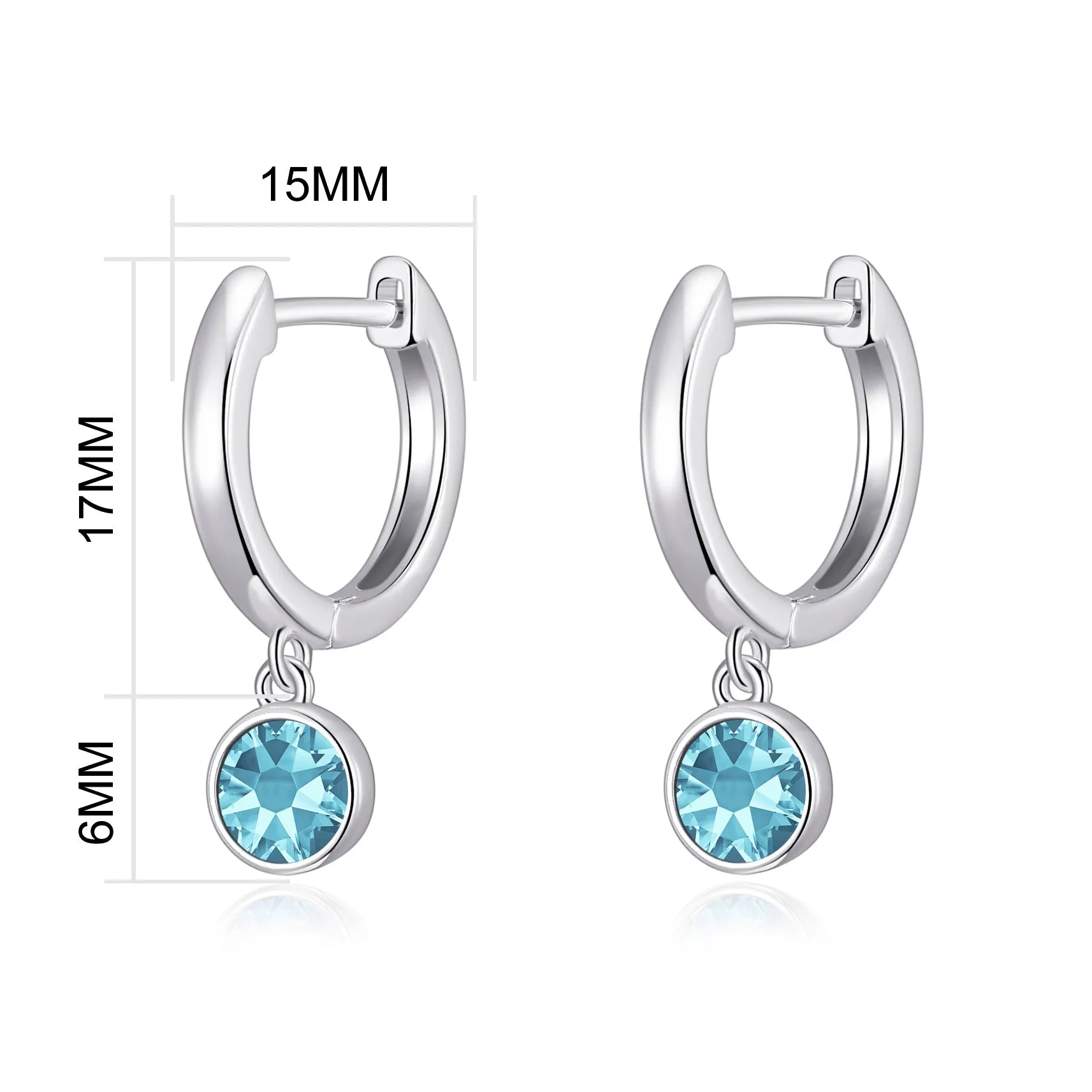 Light Blue Crystal Hoop Earrings Created with Zircondia® Crystals