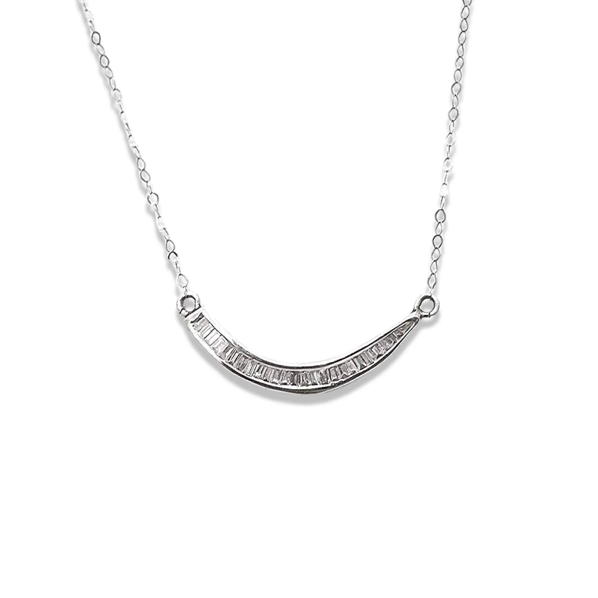 #LoveLVNA | Smiling Baguette Diamond Necklace 18” 18kt