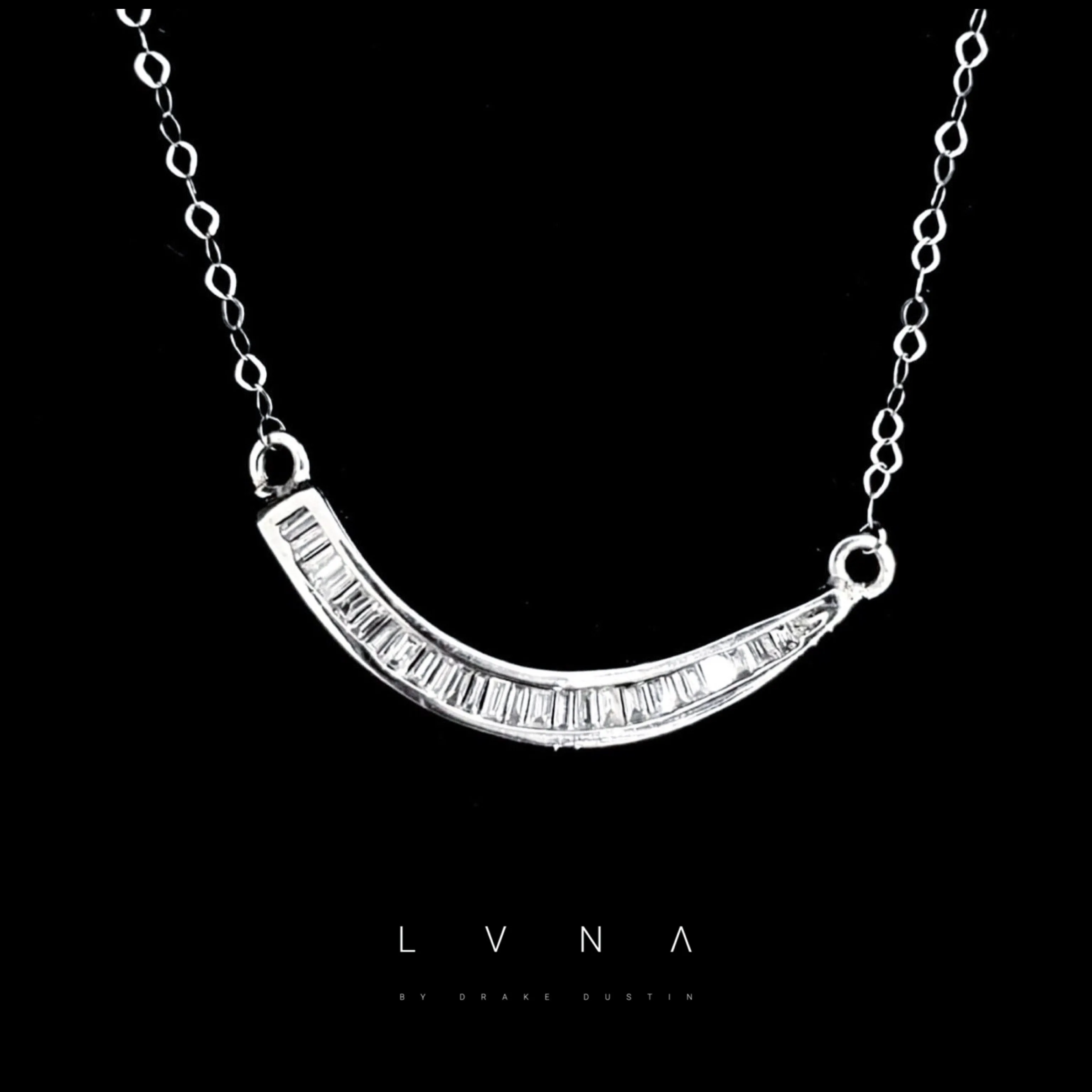 #LoveLVNA | Smiling Baguette Diamond Necklace 18” 18kt