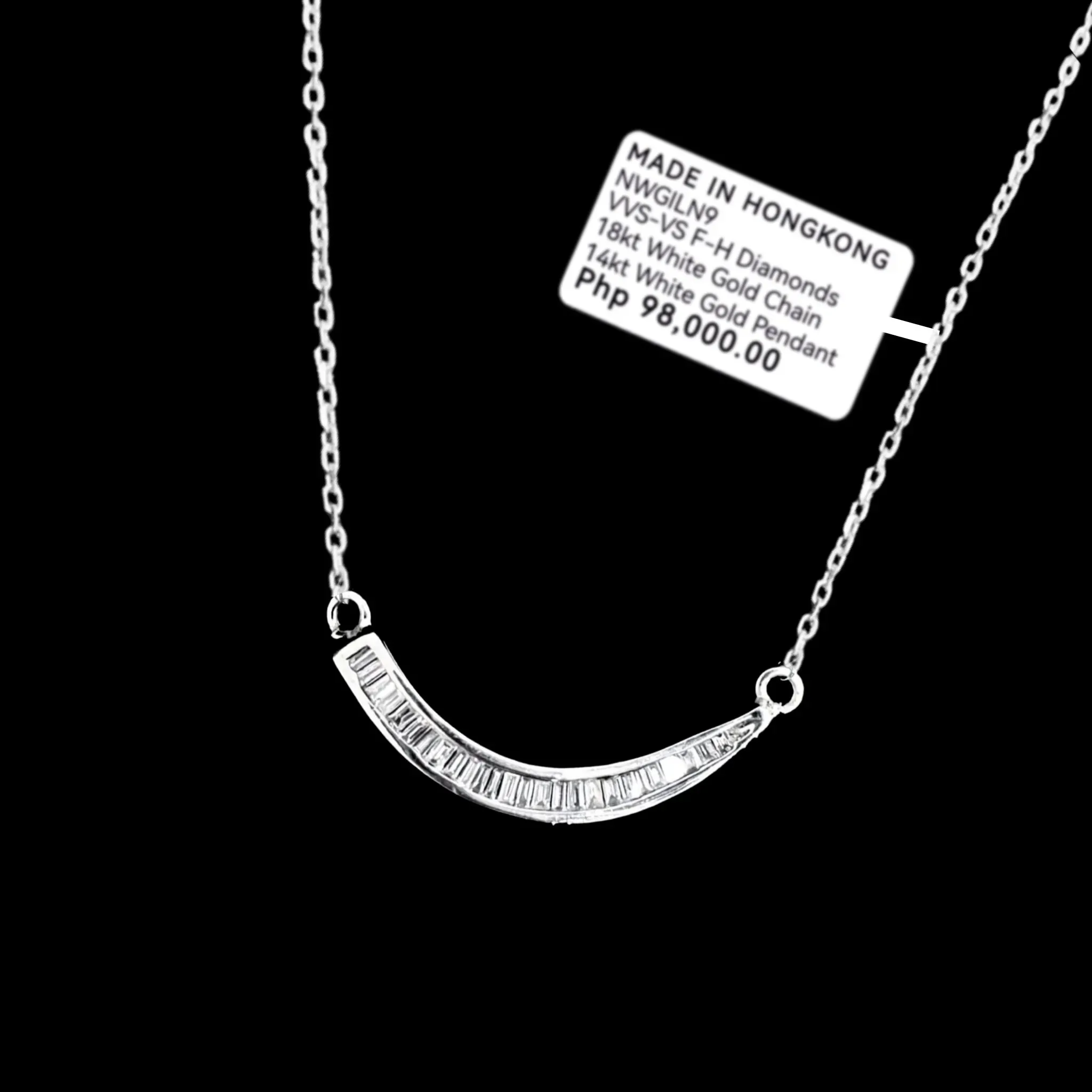 #LoveLVNA | Smiling Baguette Diamond Necklace 18” 18kt