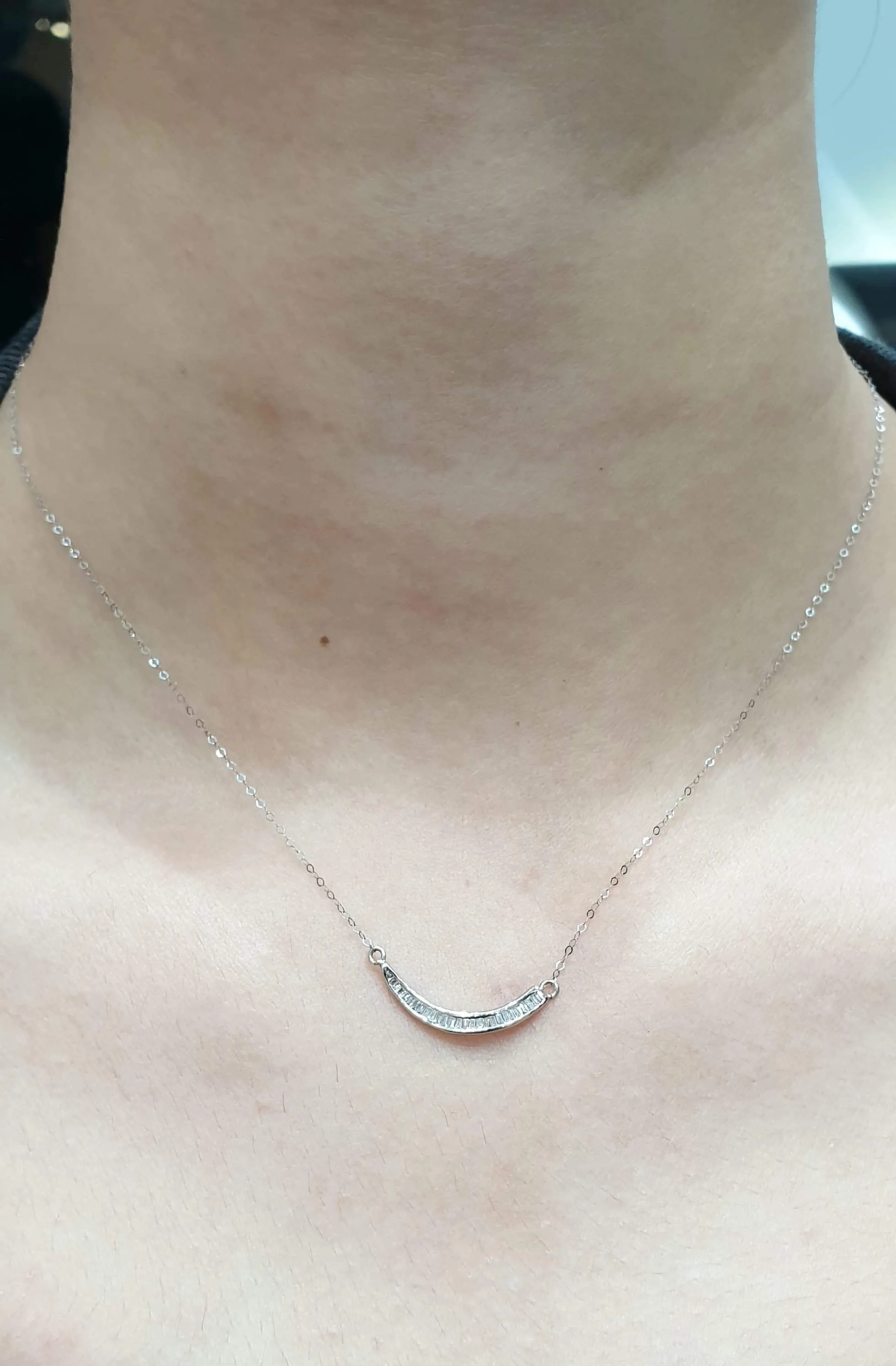 #LoveLVNA | Smiling Baguette Diamond Necklace 18” 18kt