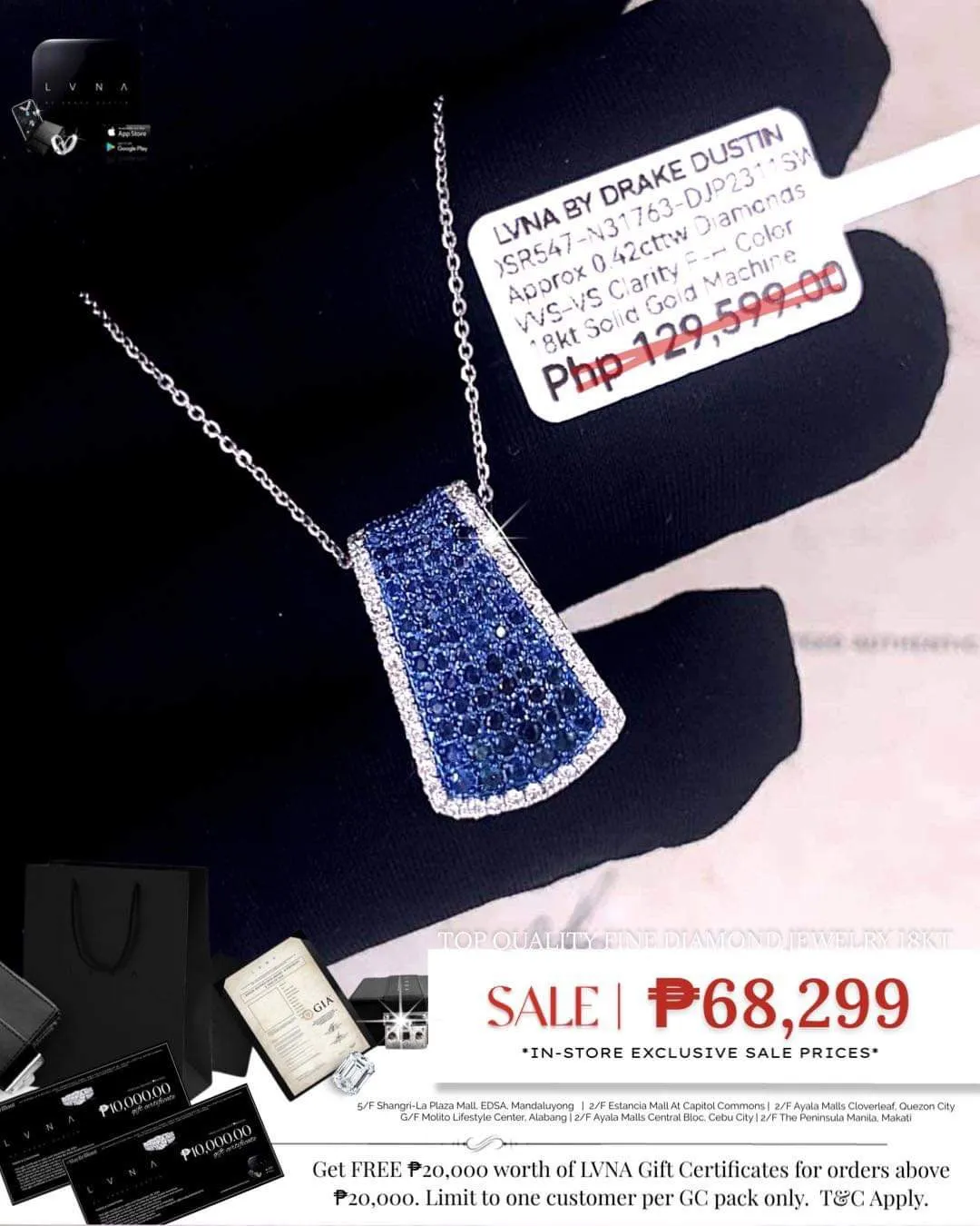 #LVNA2024 | Blue Sapphire Paved Diamond Necklace 18kt