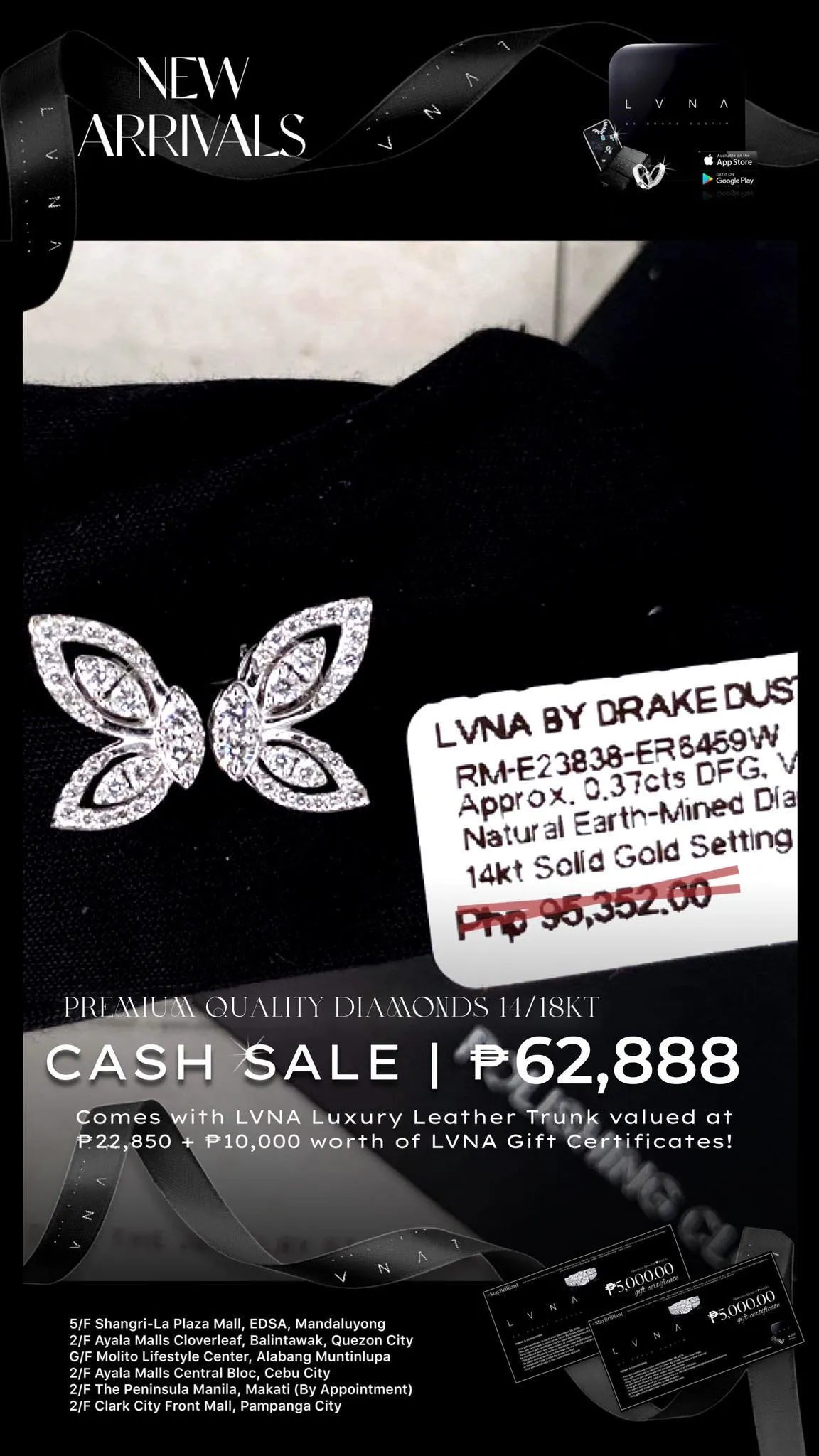 #LVNA2024 | Butterfly Half Wings Stud Diamond Earrings 18kt