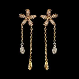 #LVNA2024 | Flower Drop Pear Dangling Diamond Earrings 18kt