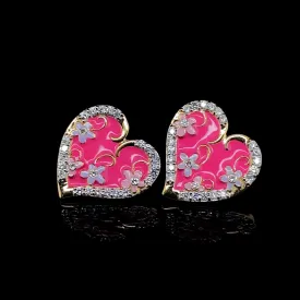 #LVNA2024 | Golden Barbie Pink Heart Star Diamond Earrings 18kt