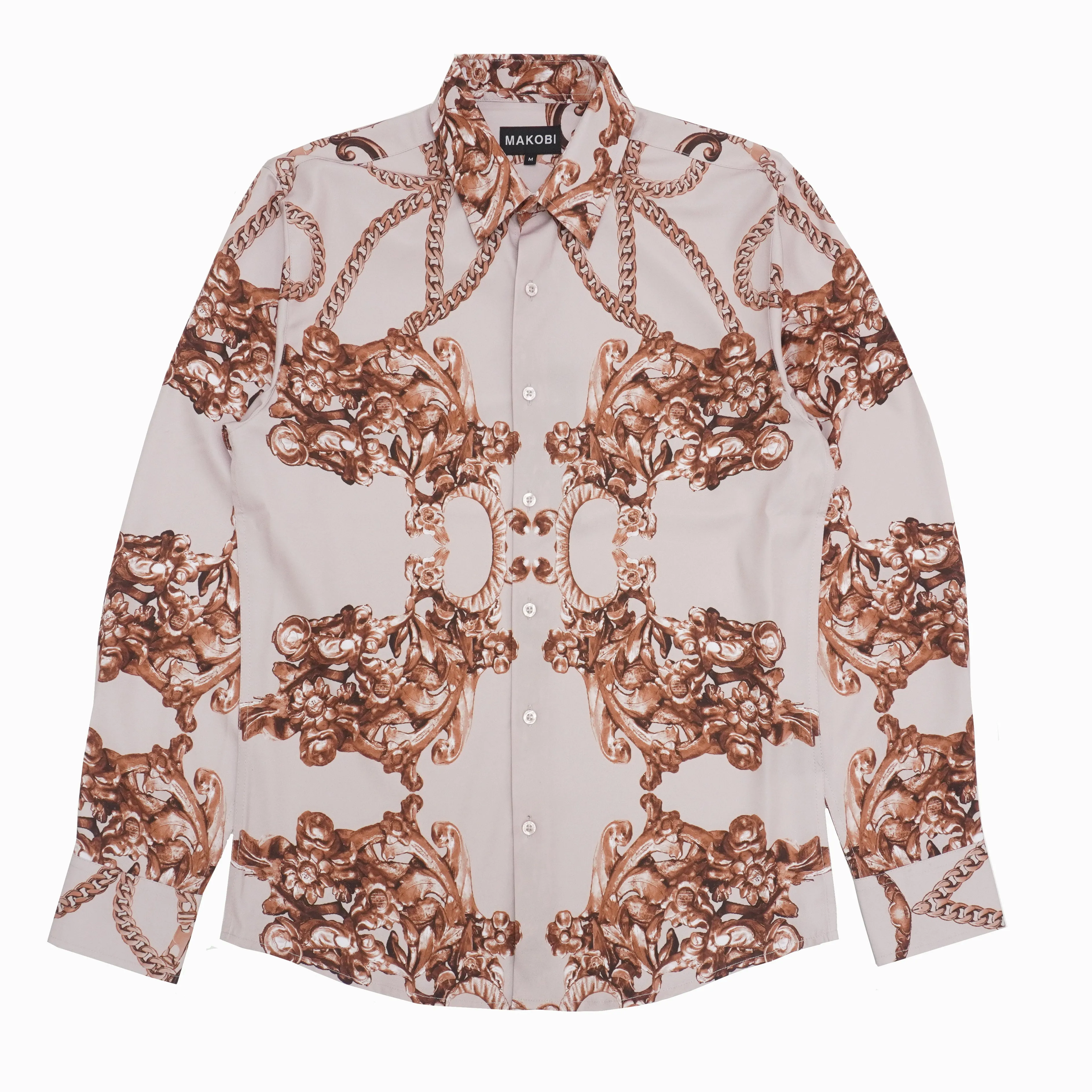 M1828 Accardo Printed Shirt - Natural