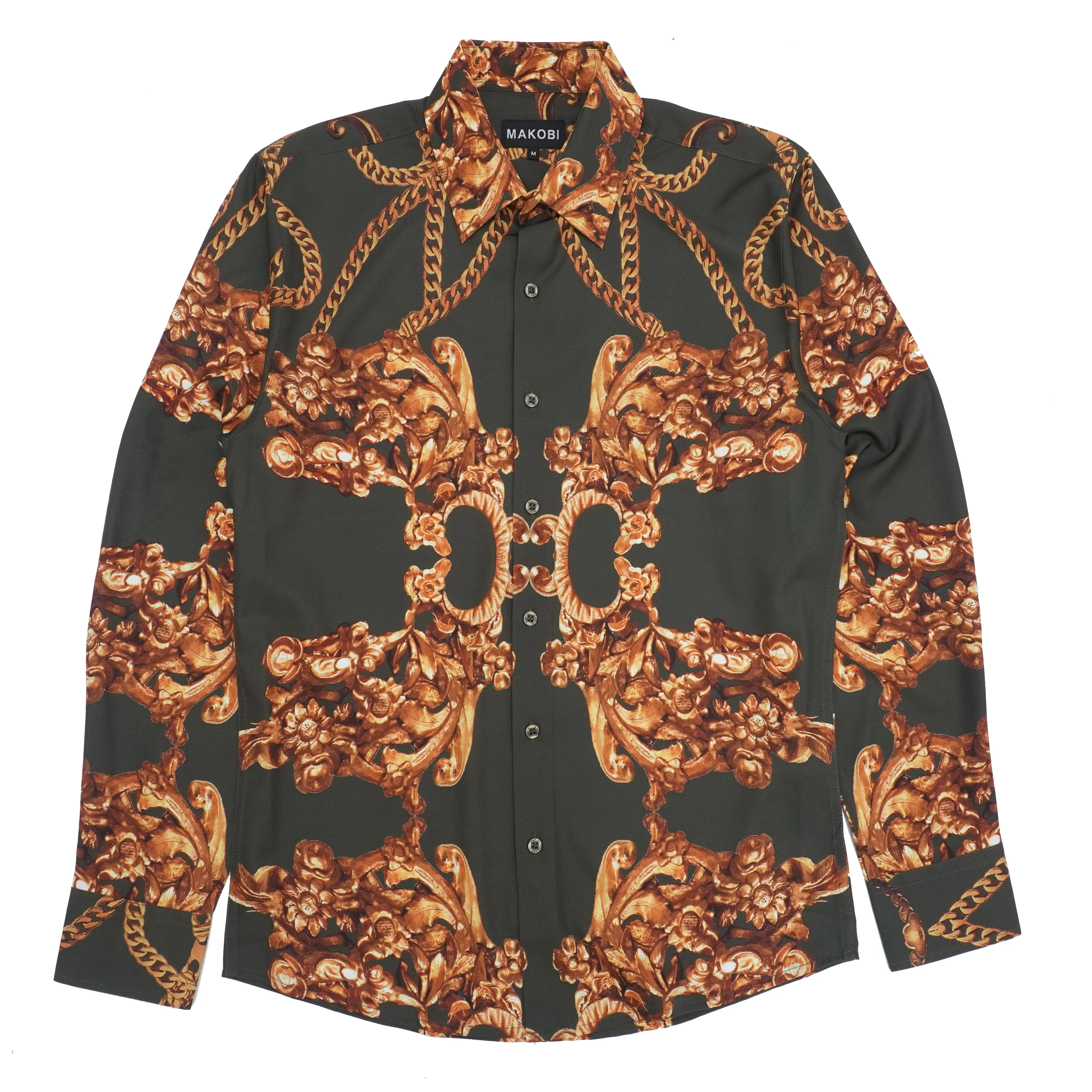 M1828 Accardo Printed Shirt - Olive