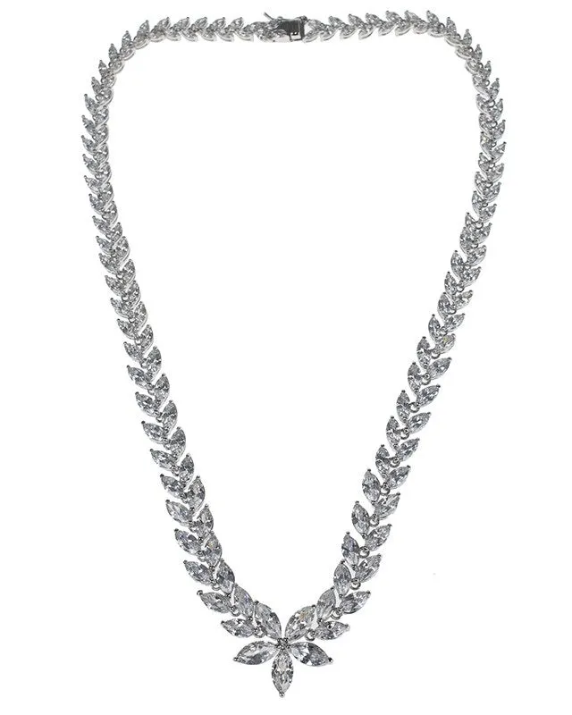 Marquise Floral CZ Necklace