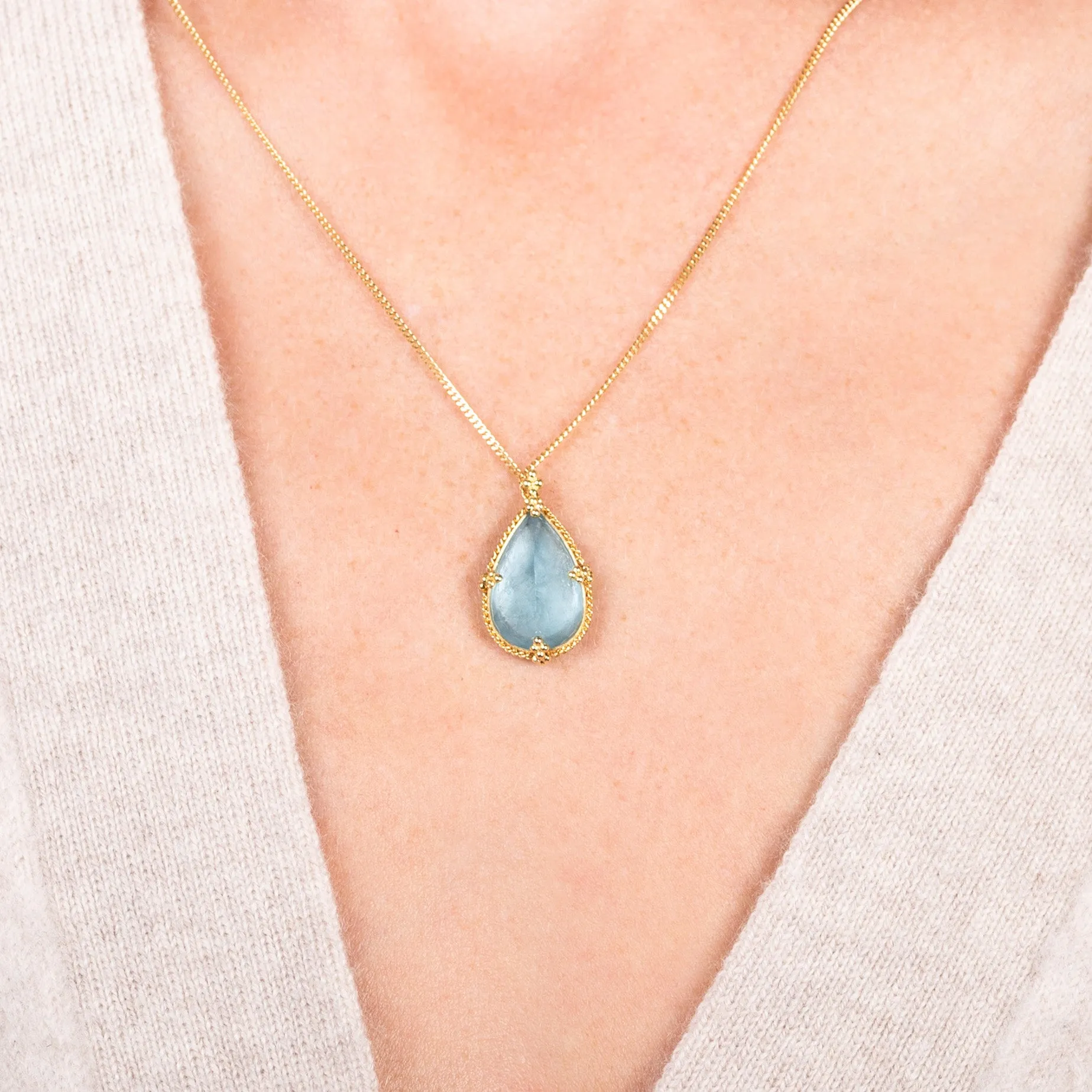 Misty Blue Aquamarine Necklace