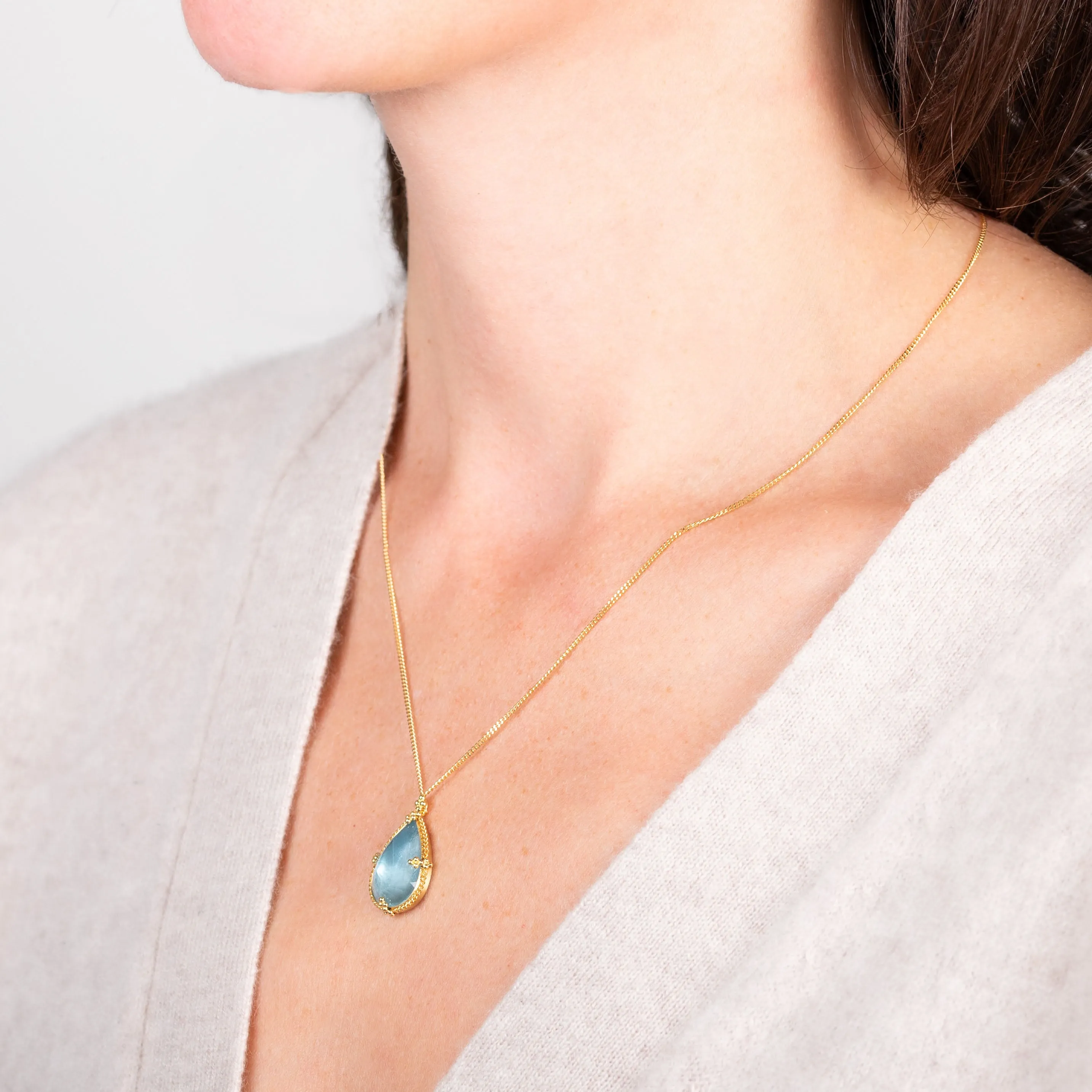 Misty Blue Aquamarine Necklace