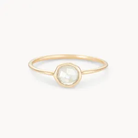 moonstone mini mood ring - 10k yellow gold, moonstone