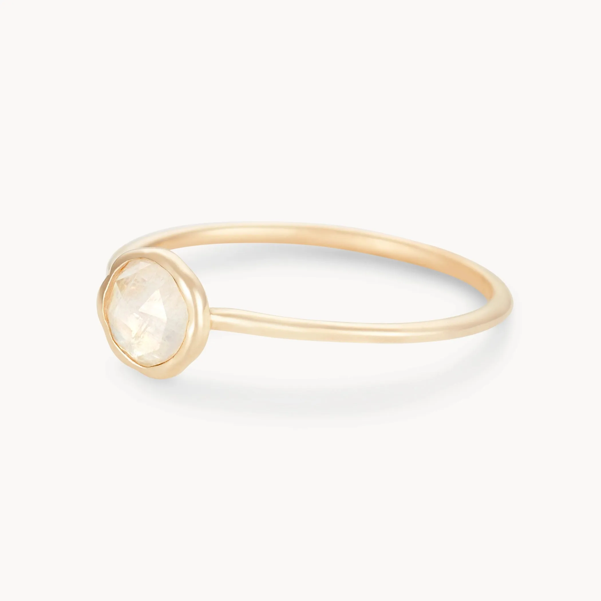 moonstone mini mood ring - 10k yellow gold, moonstone