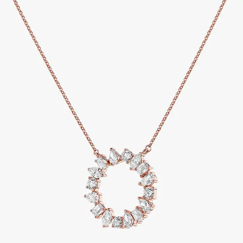 Multi Shape Diamond Circle Necklace