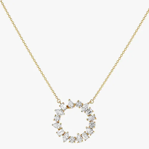 Multi Shape Diamond Circle Necklace