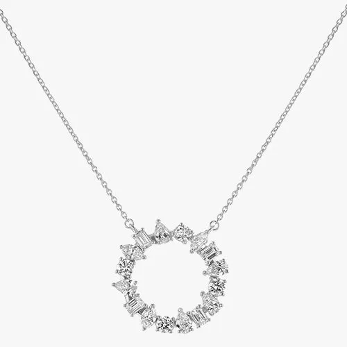 Multi Shape Diamond Circle Necklace