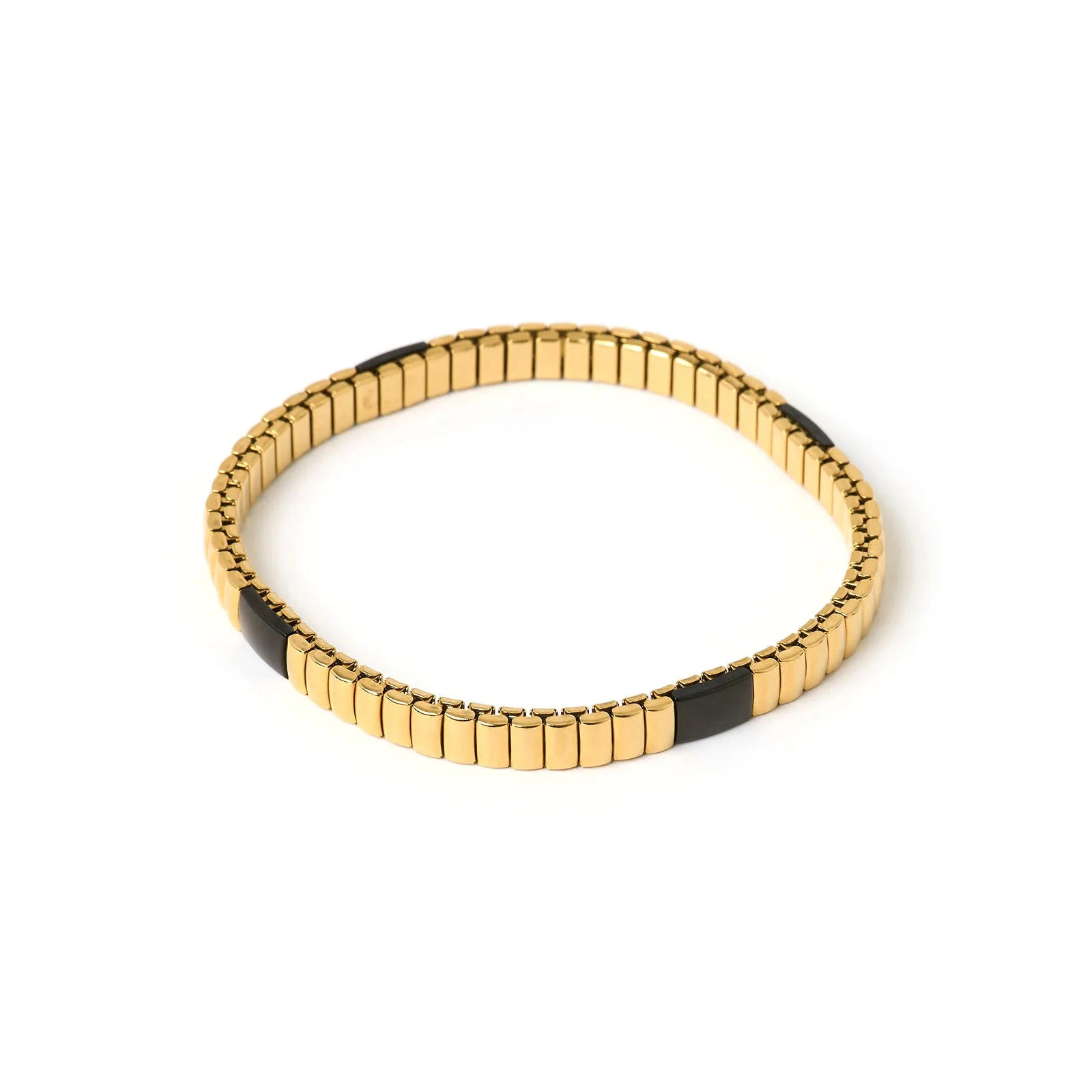 Onyx Bracelet Stack - Two Toned