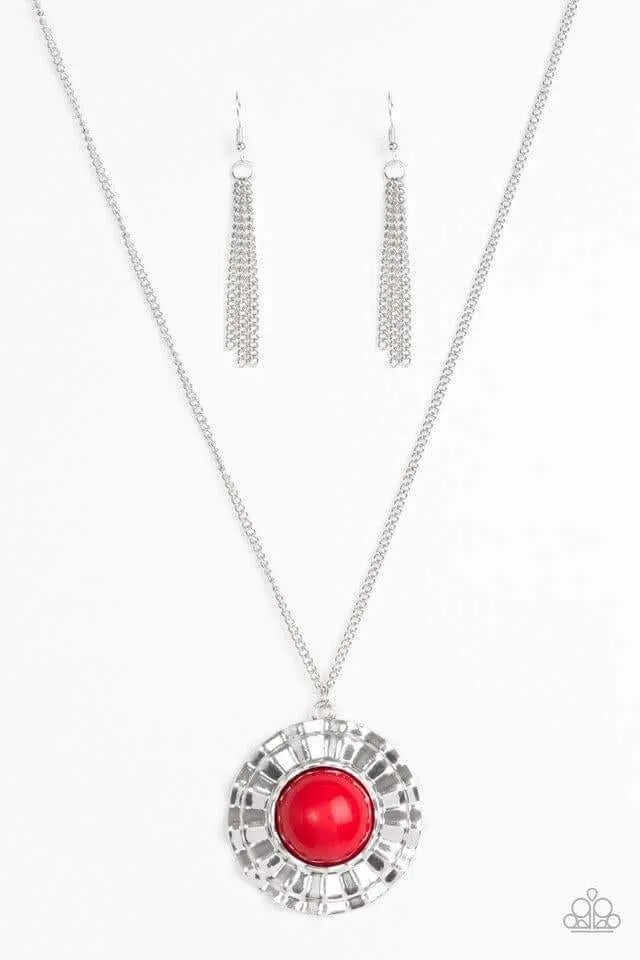 Paparazzi  Accessories - My Primary Color #N756 Peg - Red Necklace