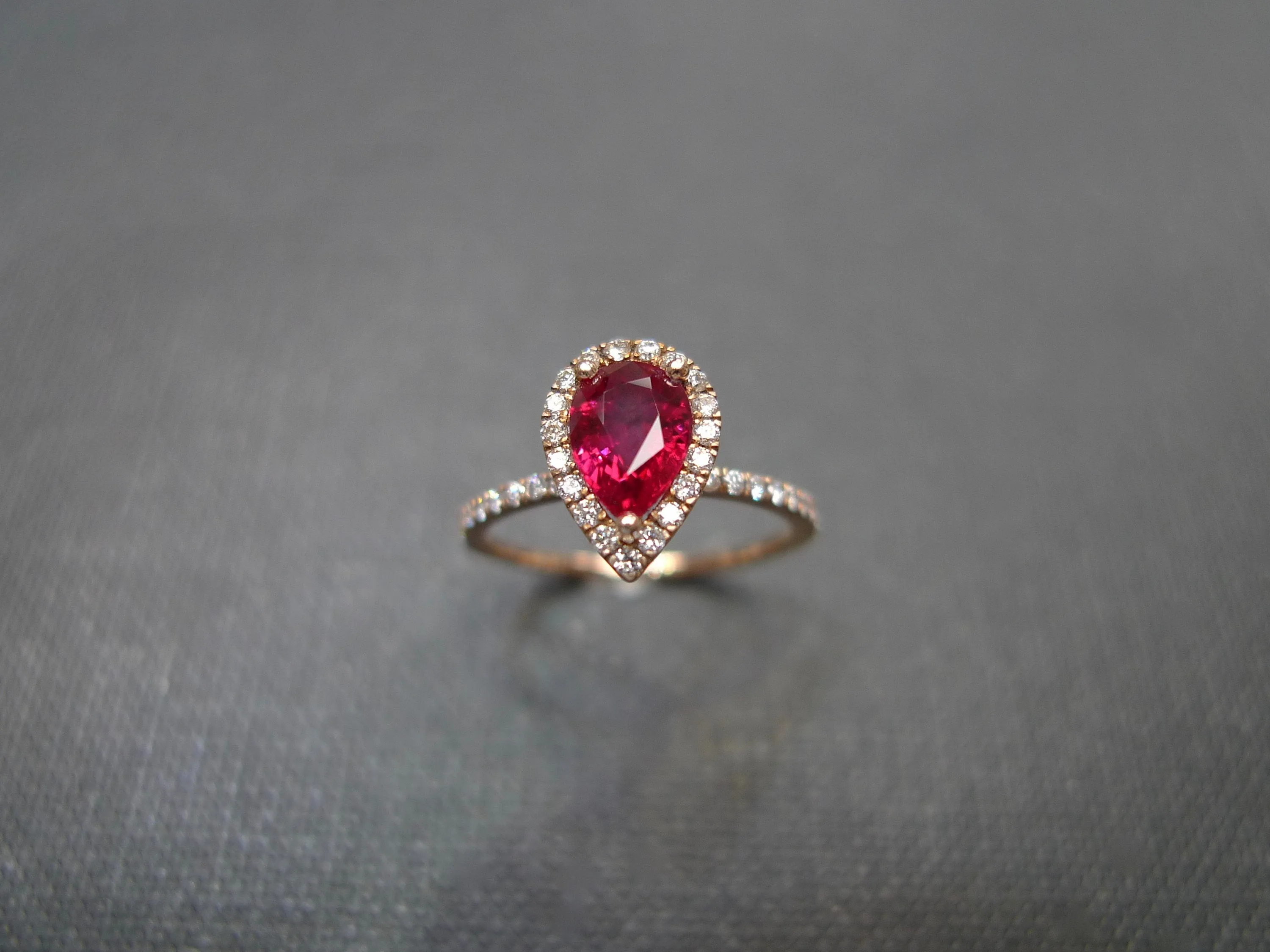 Pear Shaped Ruby and Diamond Ring