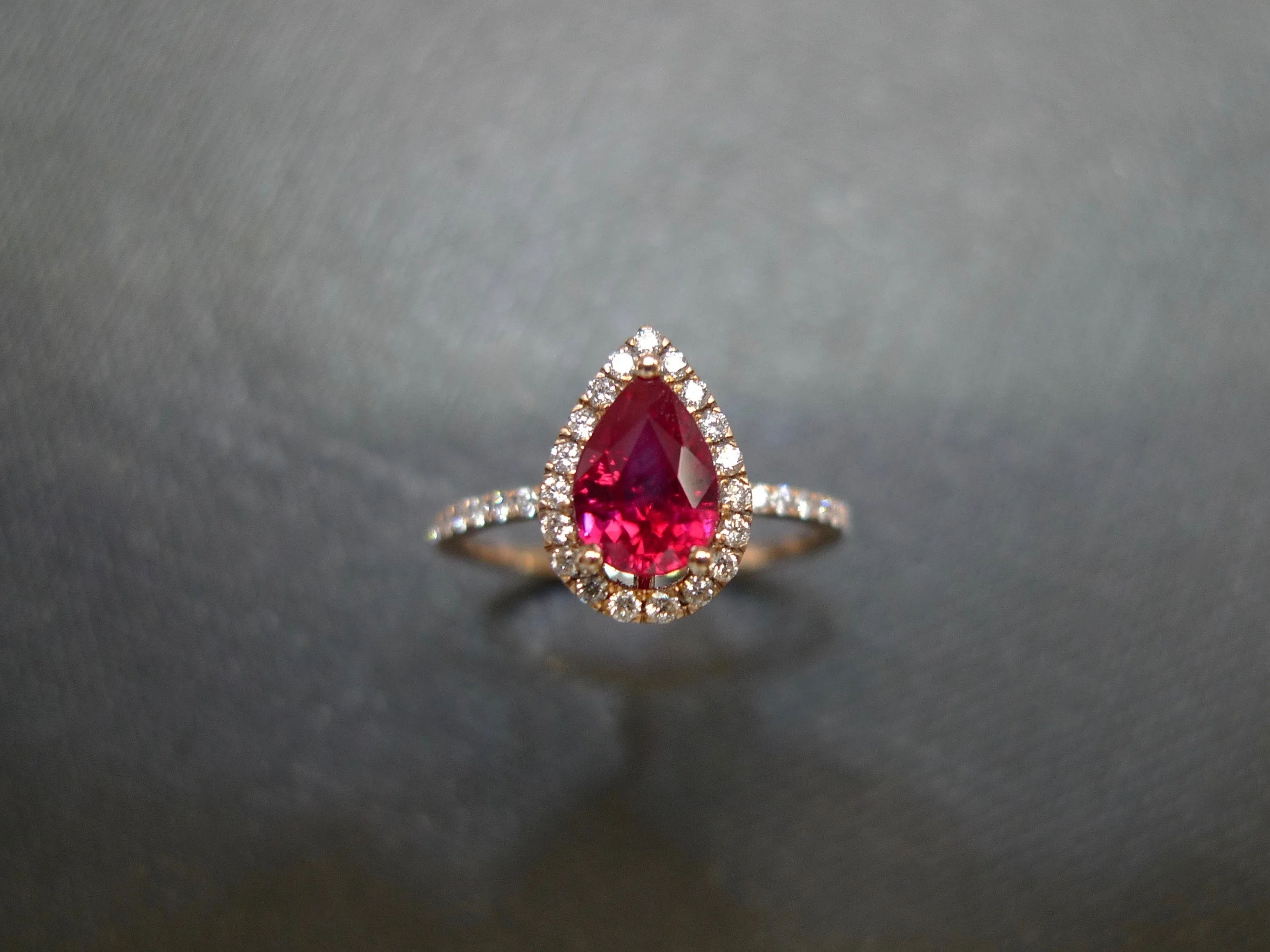 Pear Shaped Ruby and Diamond Ring