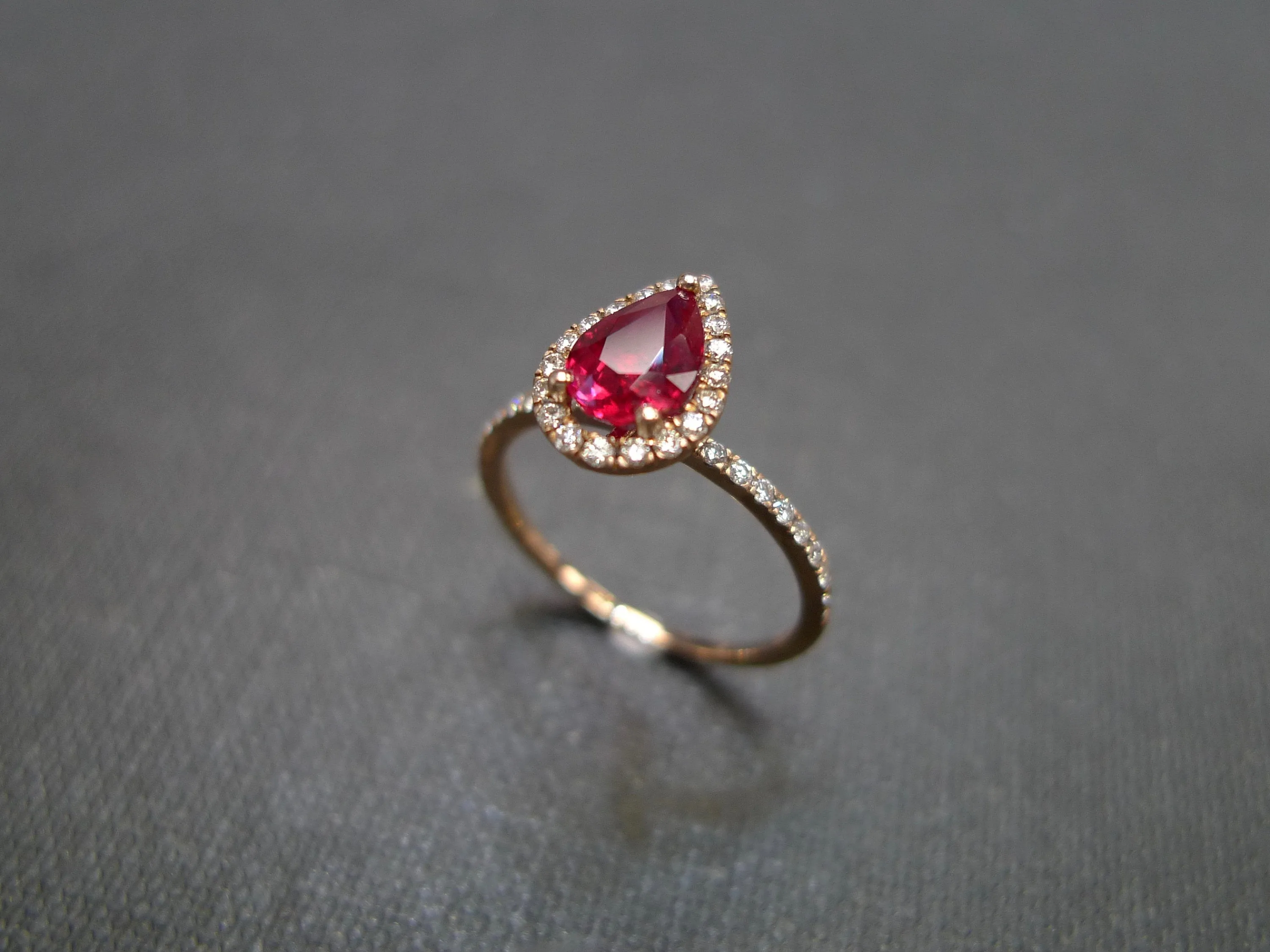 Pear Shaped Ruby and Diamond Ring