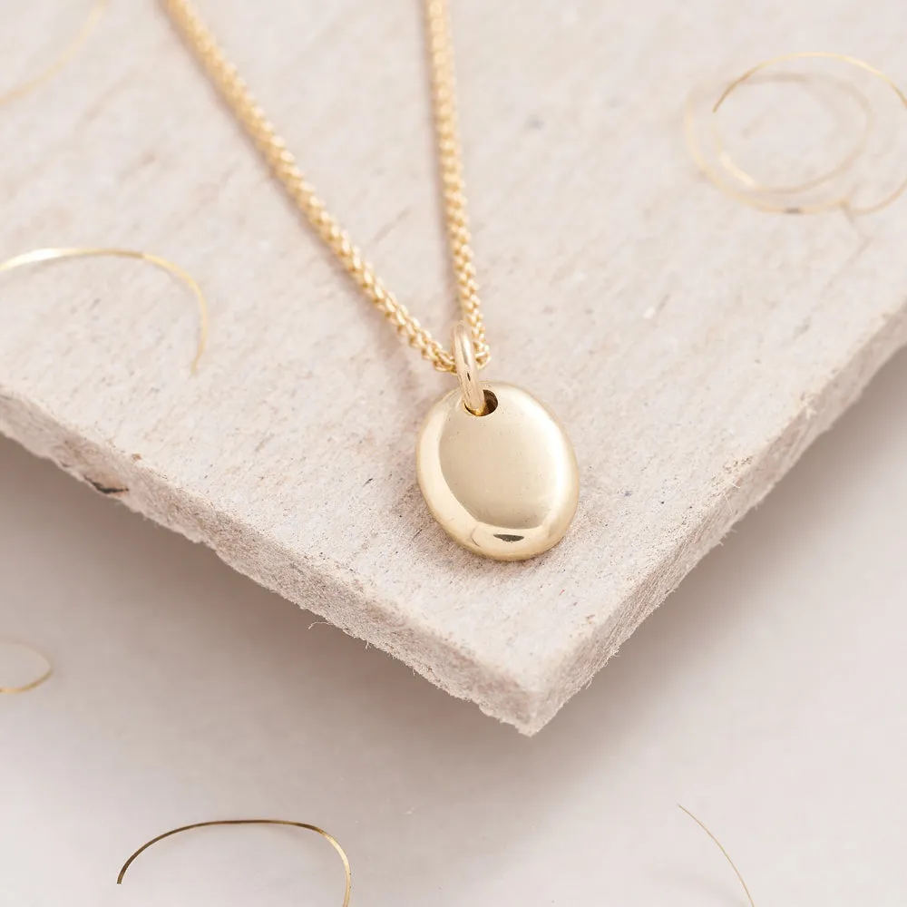 Pebble Solid Recycled Gold Personalised Necklace