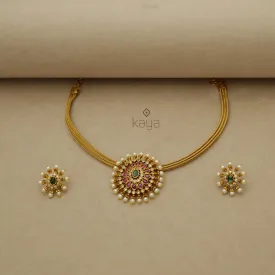 Premium Antique Choker with Earrings (color option) - SN10057