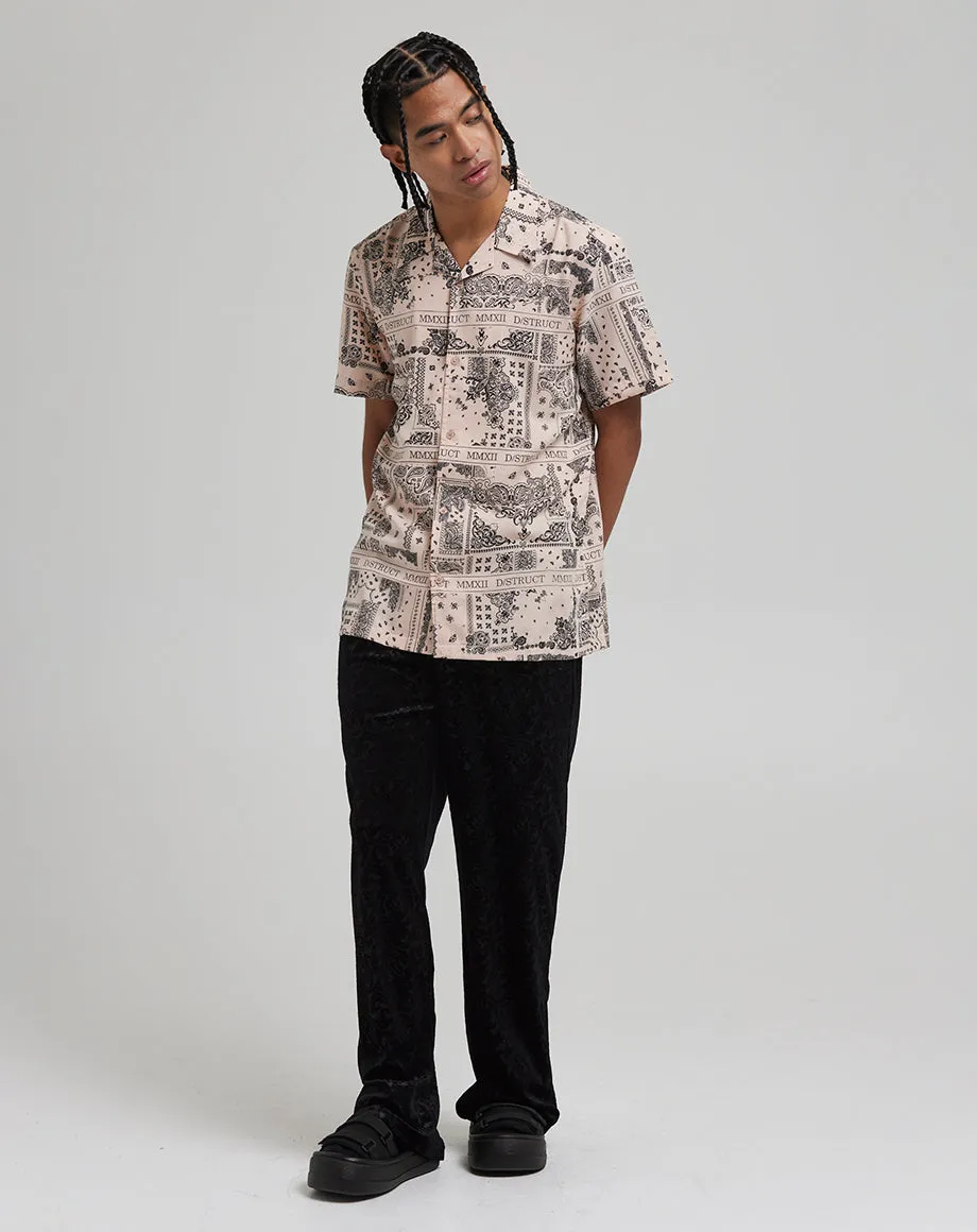 REIGNS MEN'S BANDANA PRINTED SHIRT | BLUSH