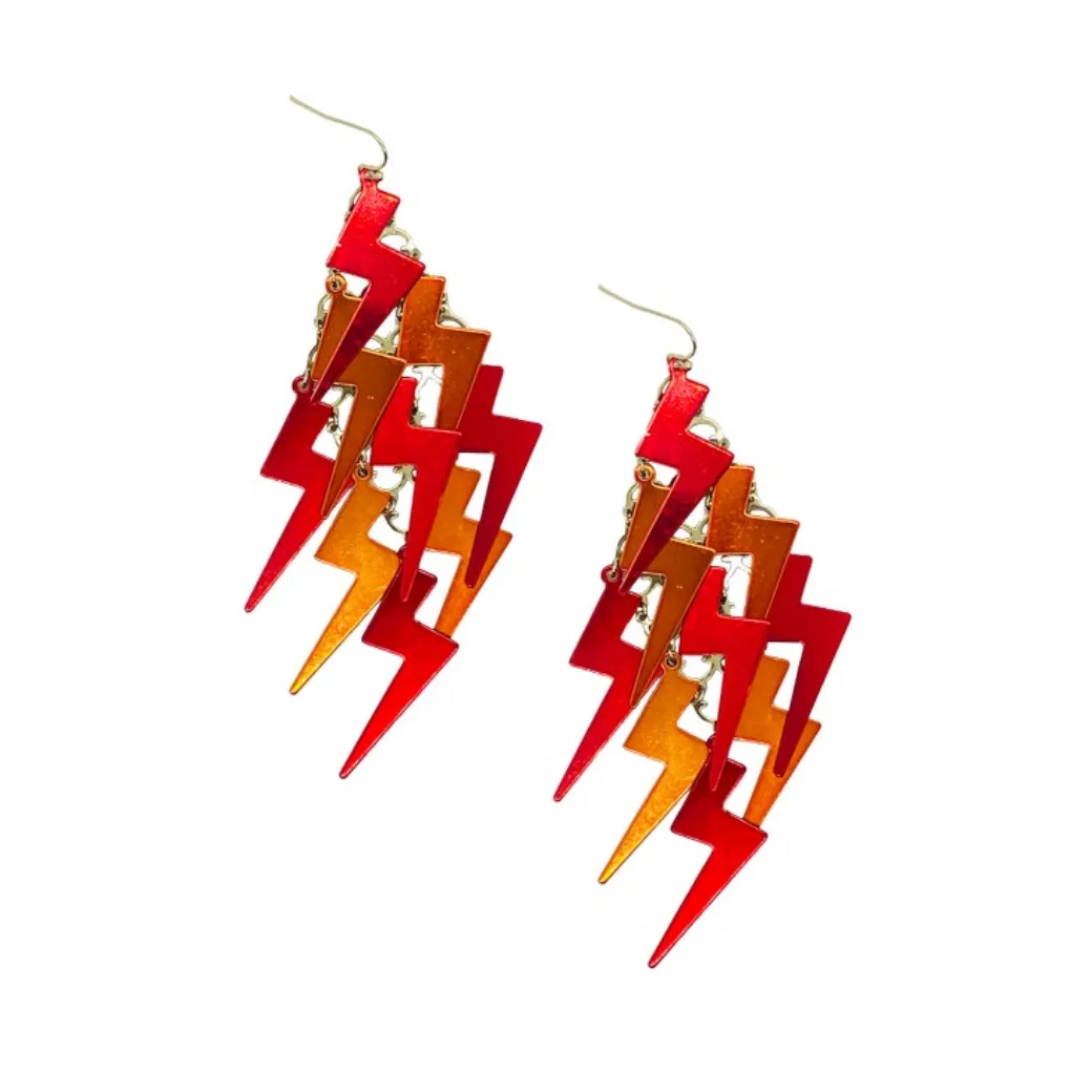 SAMPLE - Lightening Bolts - Metallic Red