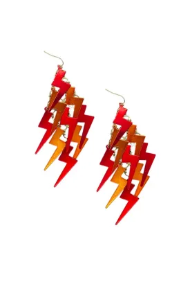 SAMPLE - Lightening Bolts - Metallic Red