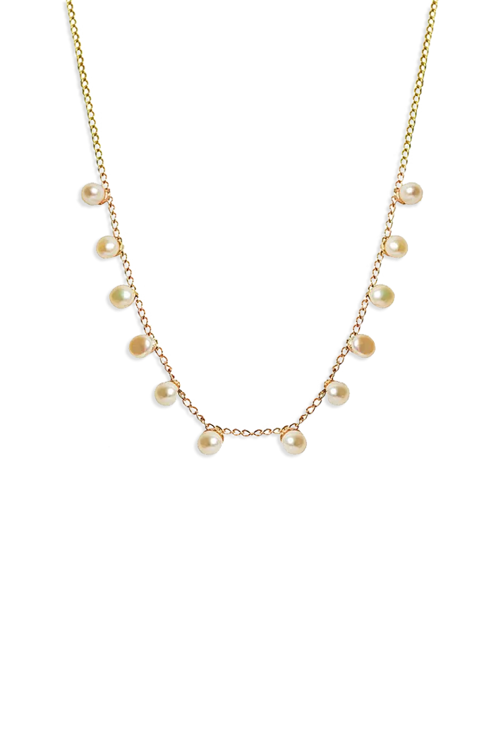 Scattered Stars Demi Necklace with Freshwater Pearls