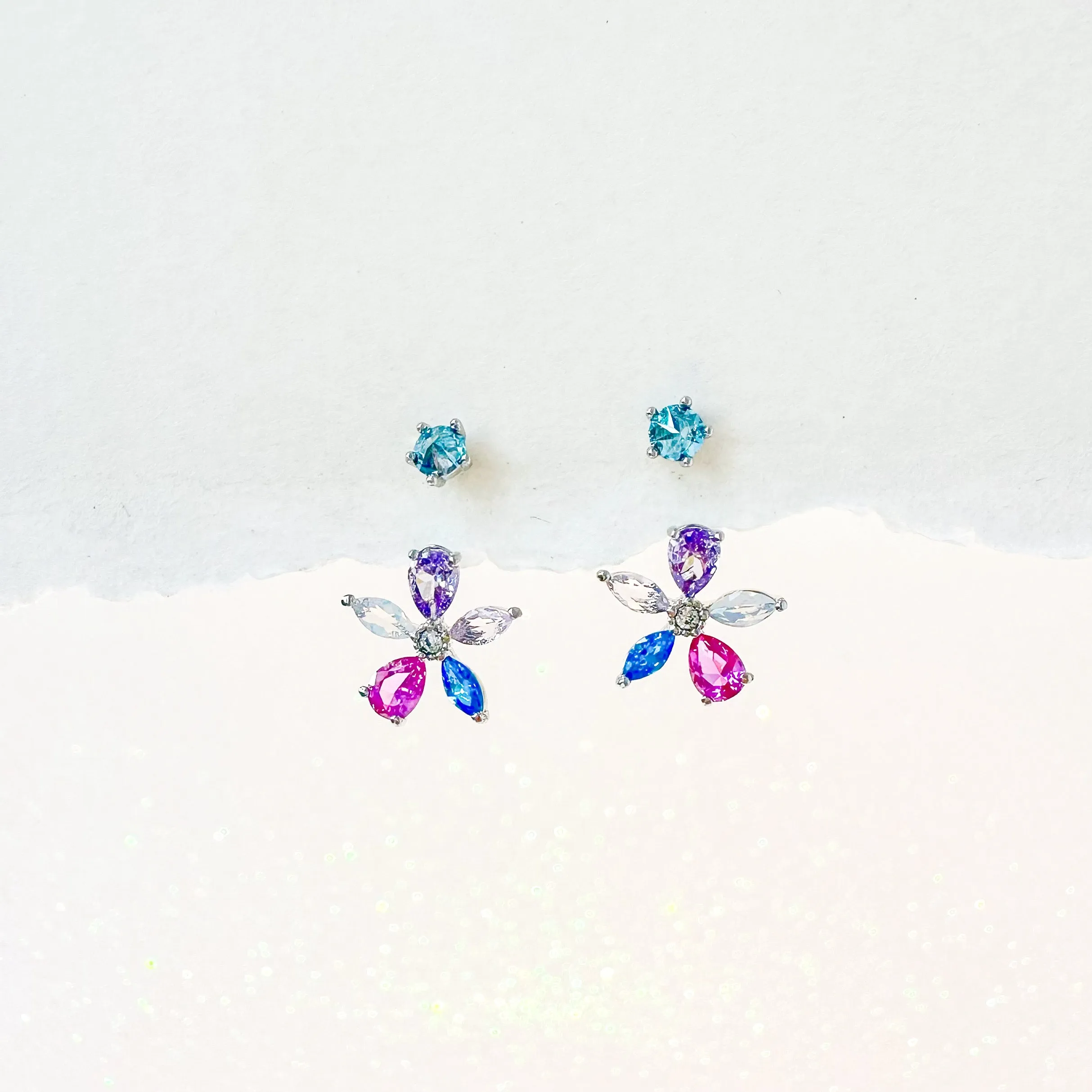 Silver Floating Ixia Earrings