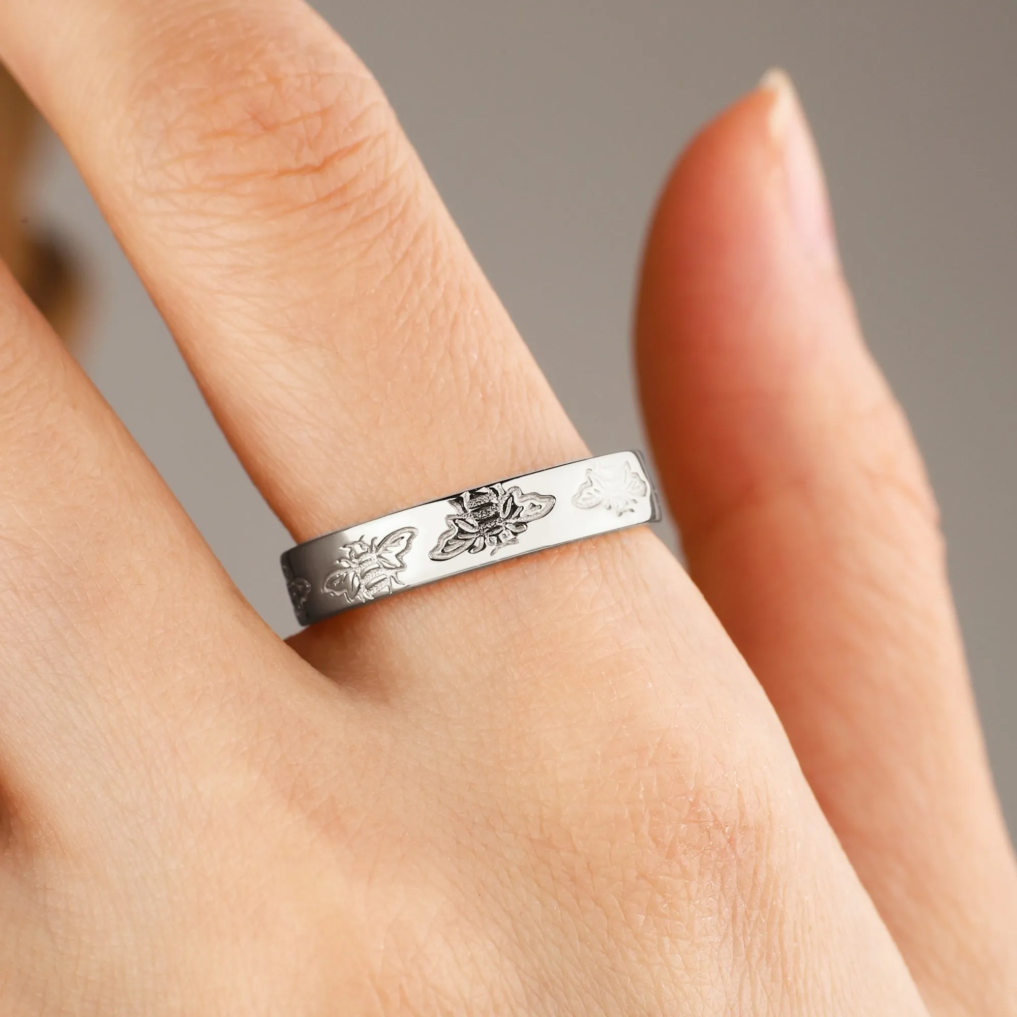 Stamped Honey Bee Band