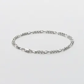 Sterling Silver Figaro Bracelet - Polished 3.5mm