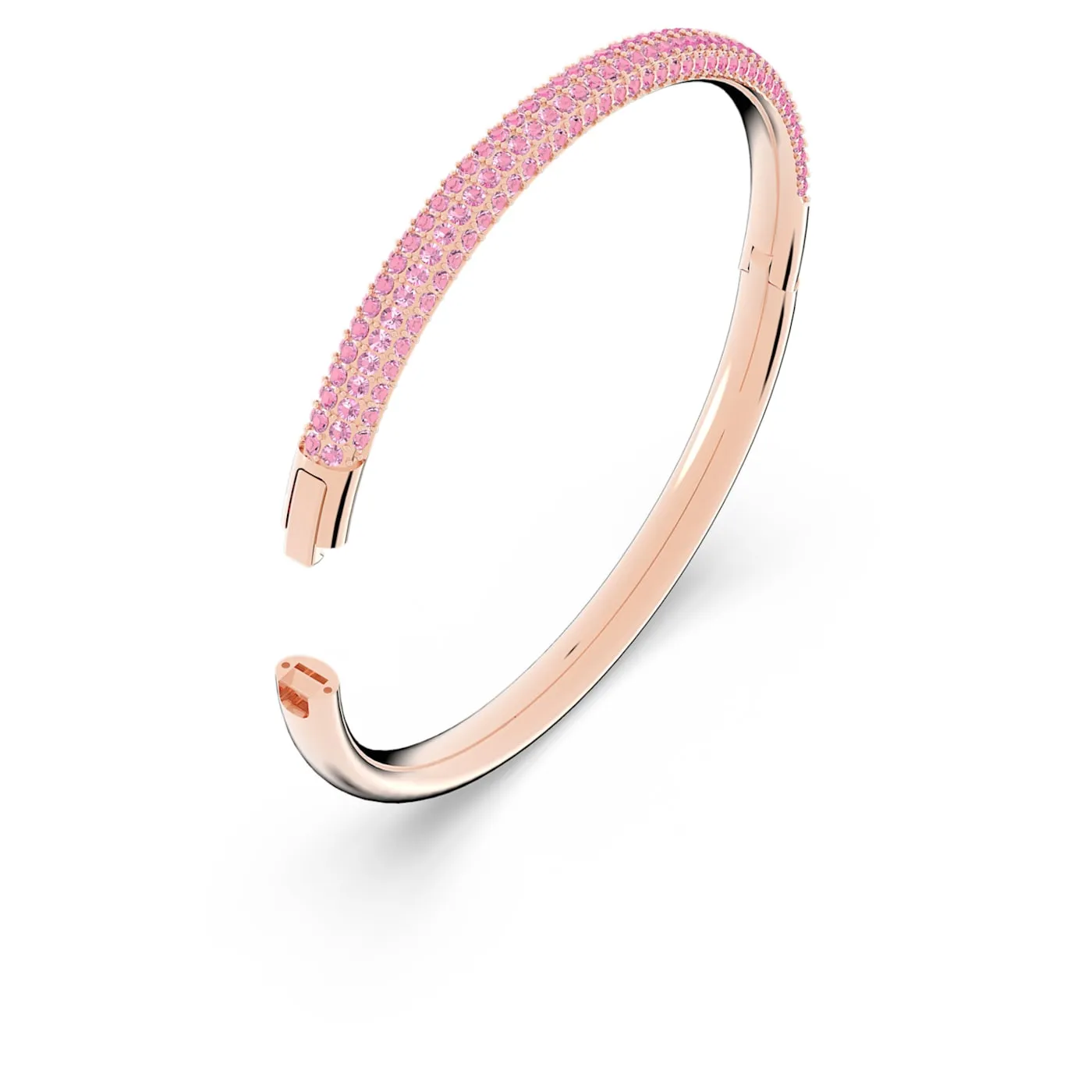 STONE BANGLE, PINK, ROSE-TONE PLATED