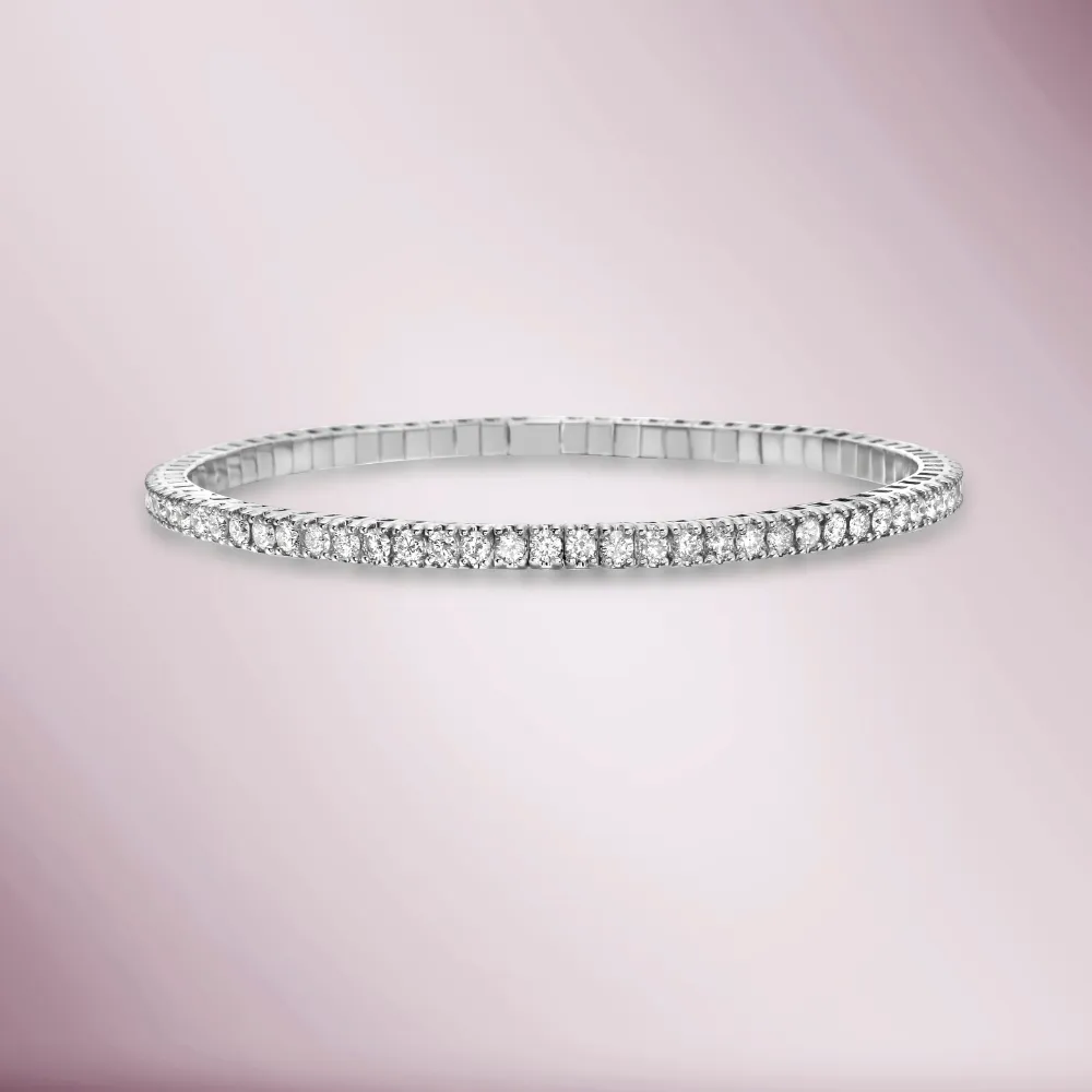 Stretchy Diamond Stackable Tennis Bracelet Cuff (3.25 ct.) in 14K Gold