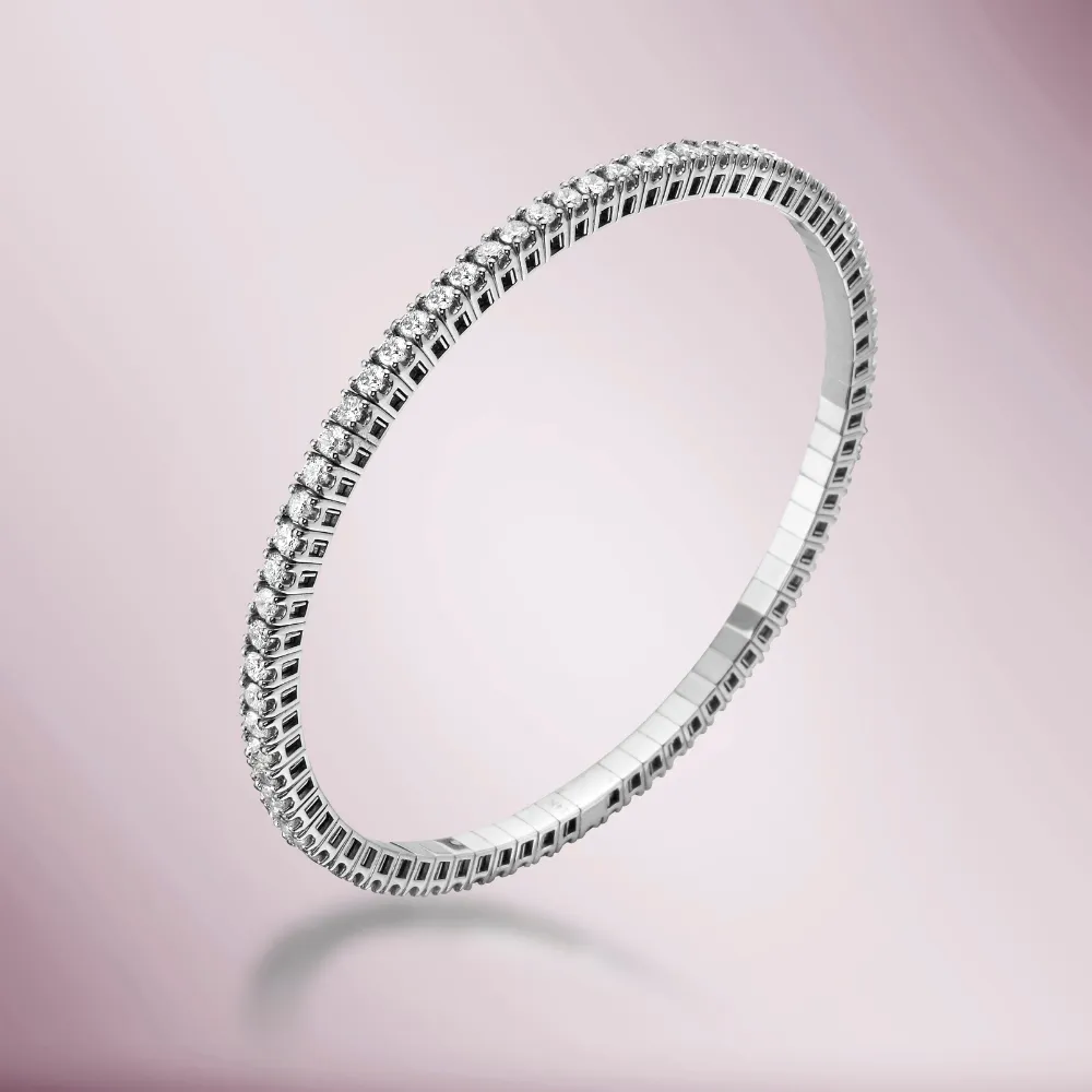 Stretchy Diamond Stackable Tennis Bracelet Cuff (3.25 ct.) in 14K Gold