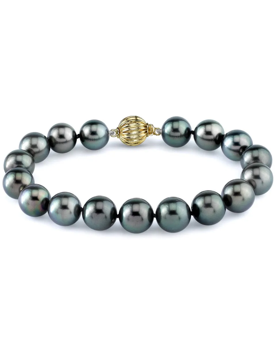 Tahitian True Round Pearl Bracelet, 10.0-11.0mm - AAA Quality