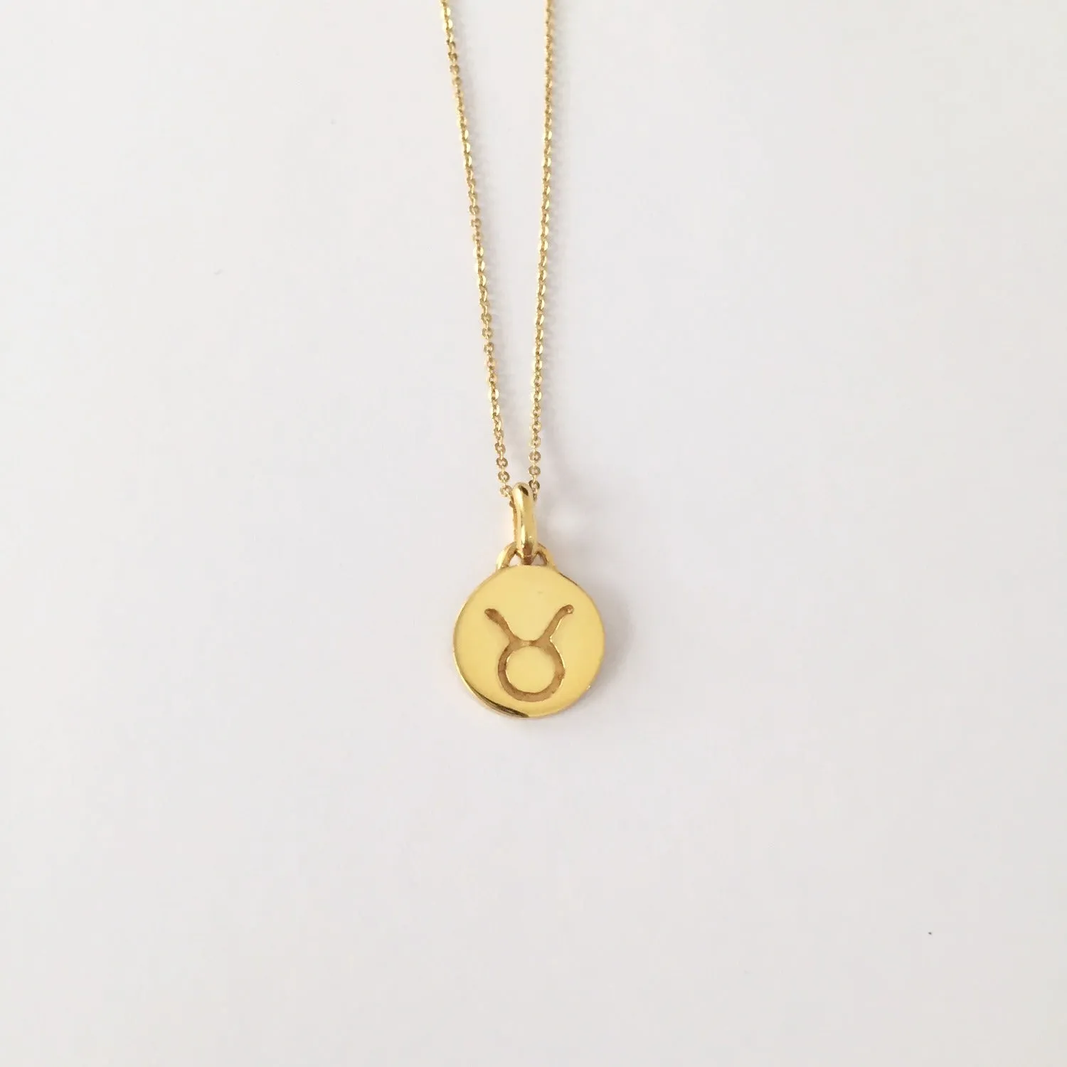 Taurus Necklace, Solid Gold