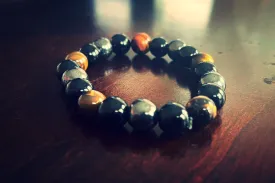 The Protector - Obsidian, Tigers Eye, and Hematite Nature Stone Bracelet