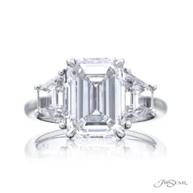 Three Stone Emerald Cut Diamond Ring