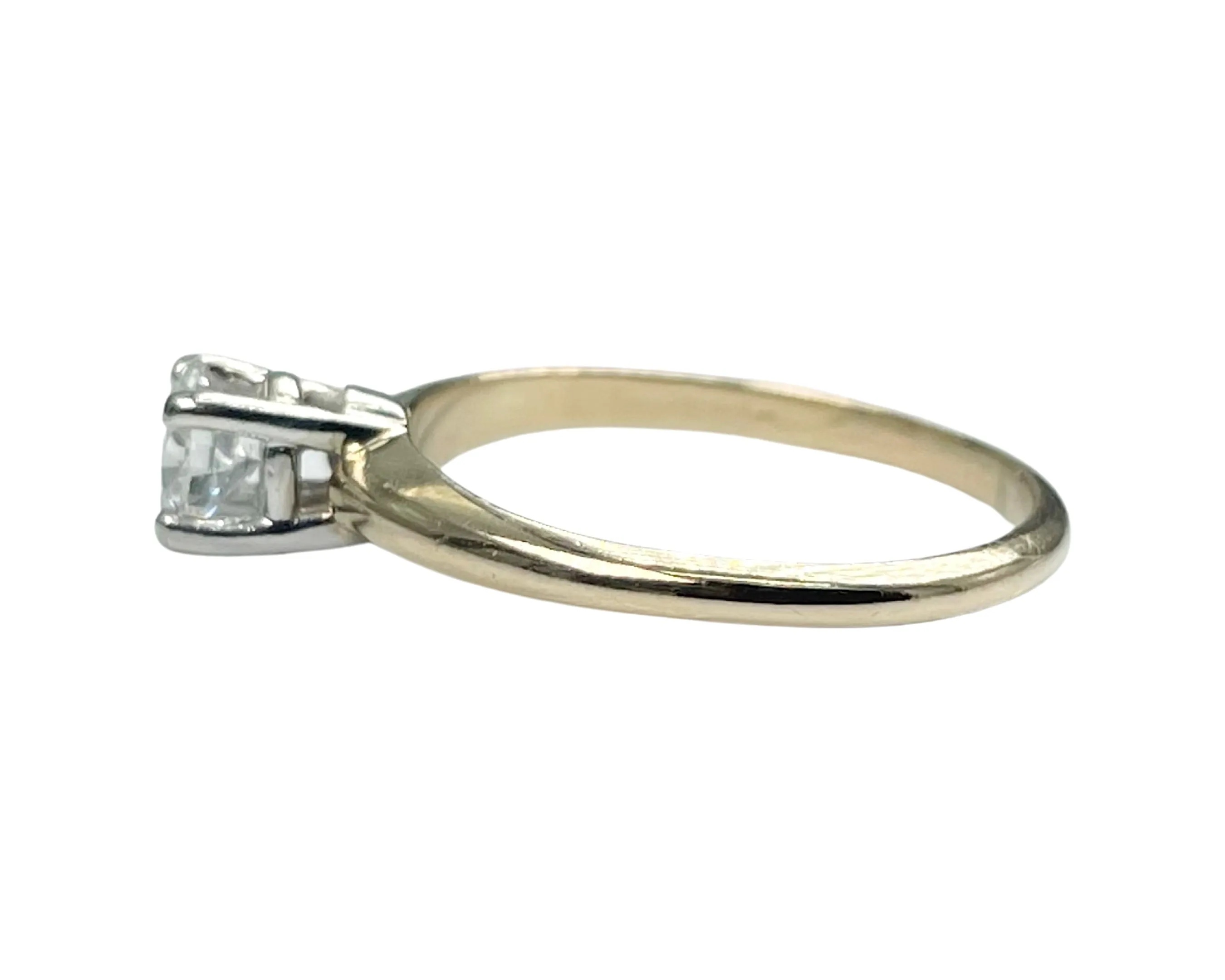 Two Tone Oval Diamond Solitaire Ring  (Authentic Pre-Owned)