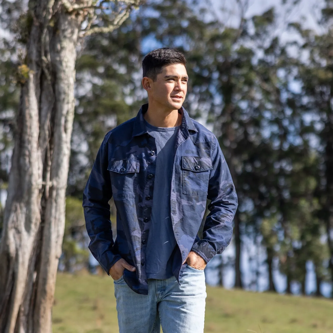 Waimea Overshirt Blue Camo