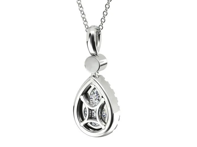 White Gold Illusion Set Diamond Pendant