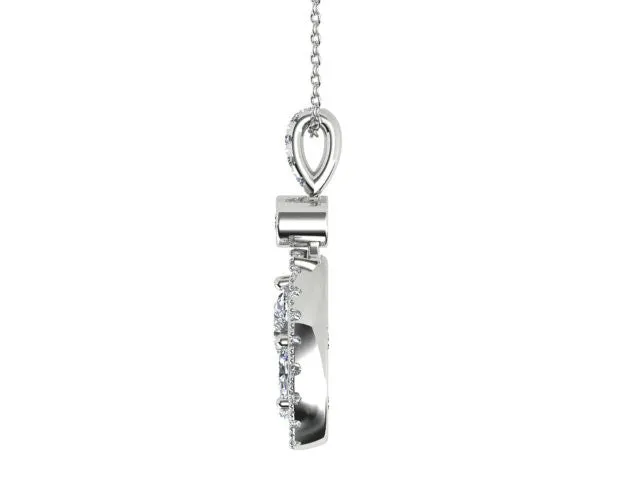 White Gold Illusion Set Diamond Pendant