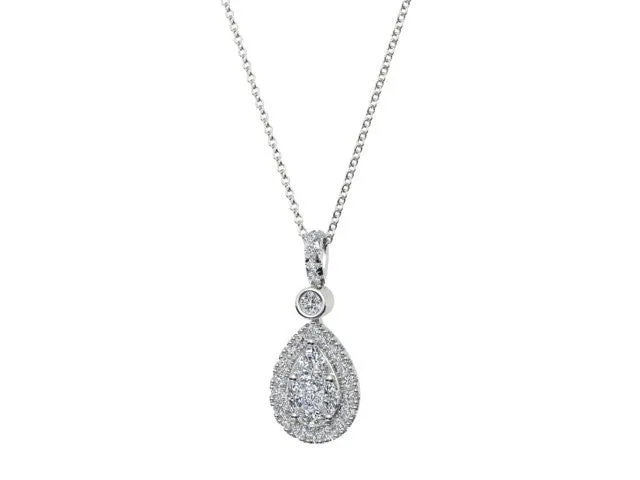 White Gold Illusion Set Diamond Pendant